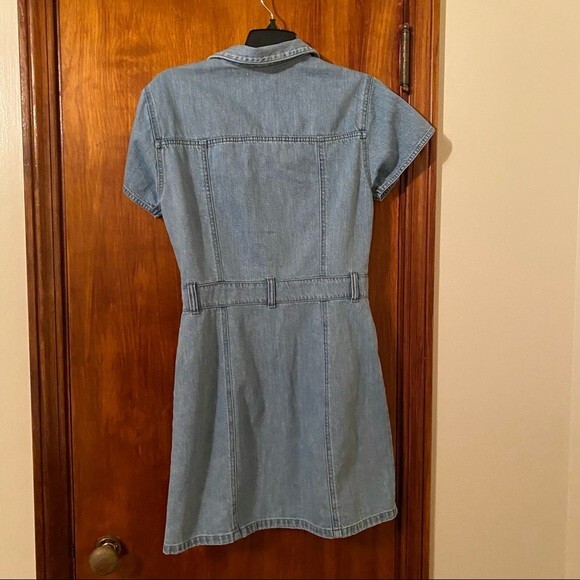 Boyish Denim Dress Mini Blue Sydney General Safari Short Sleeve Button Utility - Picture 9 of 11